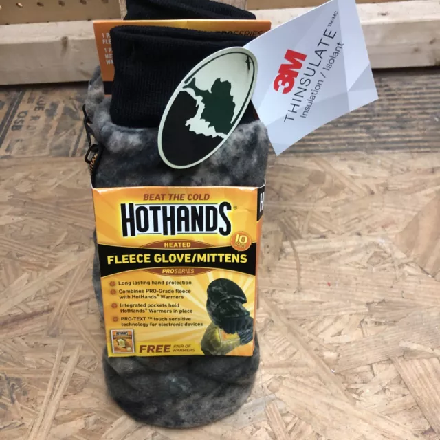 NWT HotHands ProSeries Heated Fleece Glove/Mittens Mossy Oak Size L/XL