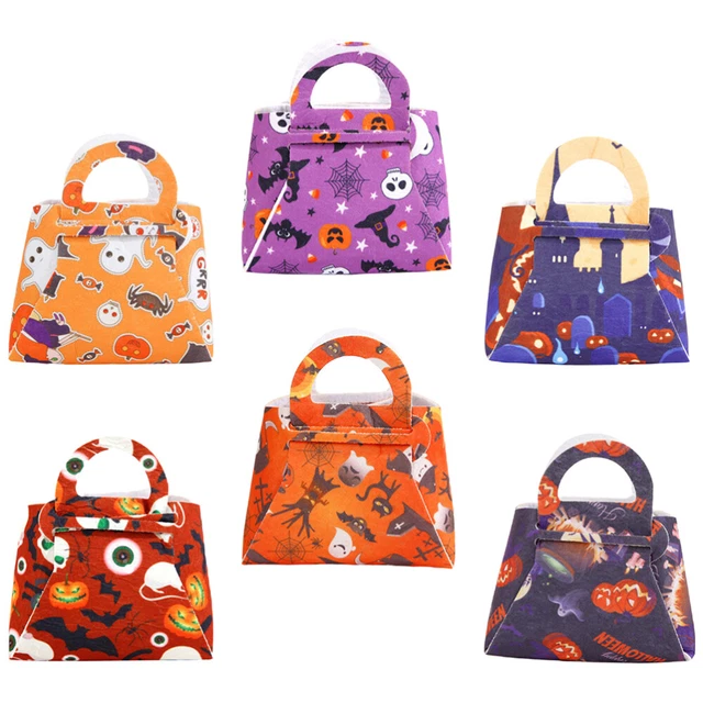 6 pezzi sacchetti per prelibatezze di Halloween, motivo Halloween, borse,