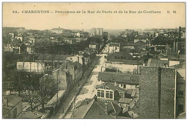 94.CHARENTON.n°2418.PANORAMA DE LA RUE DE PARIS ET DE LA RUE DE CONFLANS