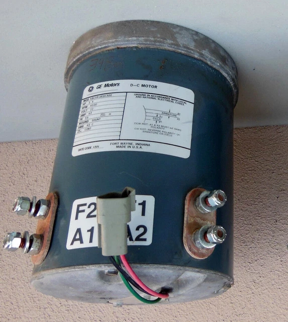 GEM CAR MOTOR, GE DC 3.5 HP w/Sensor,72 V, 199904, Used Original