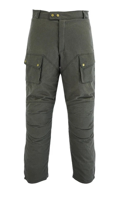 Pantaloni motociclisti Warrior Classic da moto cotone cerato 12 oz impermeabili armatura CE