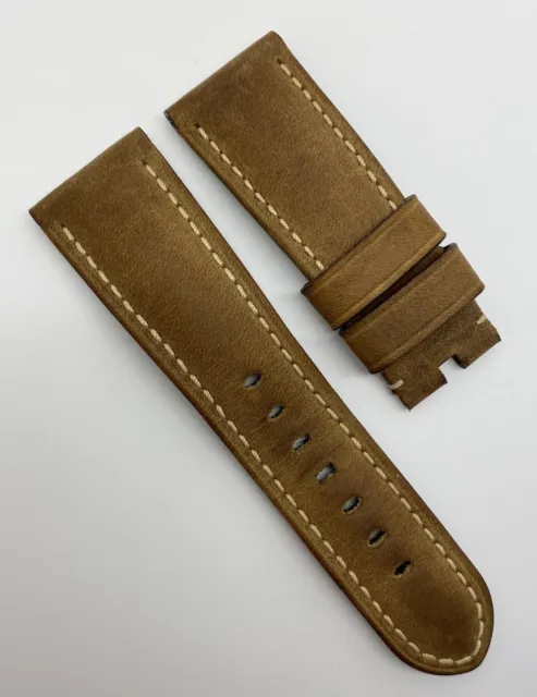 Authentic Officine Panerai 26mm x 22mm Assolutamente Brown Watch Strap Tang OEM