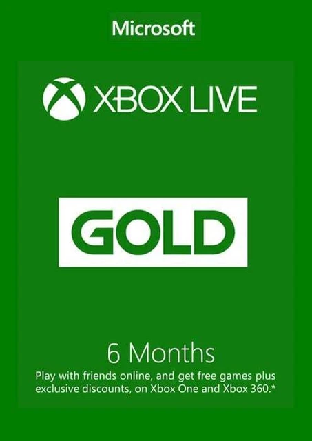 Abbonamento Xbox Live Gold di 6 mesi Codice Microsoft Xbox One 360 chiave - WW