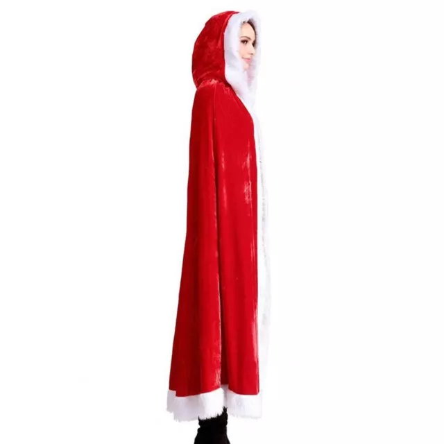 Mrs Santa Claus Christmas Fancy Dress Xmas Ladies Adults Costume Outfit Cloak 2