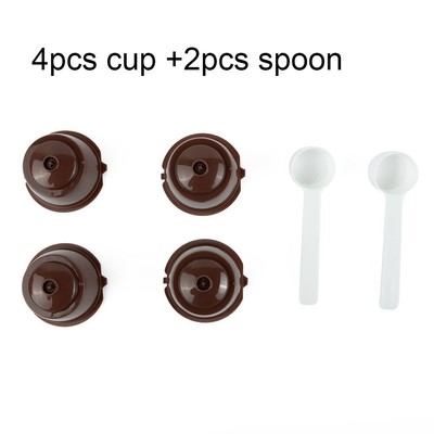Caffè 1 Soleebee i cafilas 6 pezzi Capsule di caffè ricaricabili riutilizzabili capsule di caffè Capsule di filtri per caffè Capsule per Dolce Gusto con 2 cucchiai di caffè e 2 spazzole 