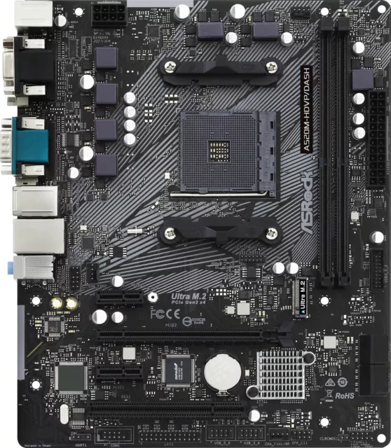 ASRock A520M-HDVP/DASH Mainboard microATX AM4 DDR4 OHNE Zubehör OHNE I/O Shield