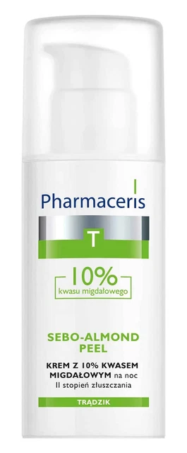 Pharmaceris T - SEBO-ALMOND Peel Exfoliante | Crema de noche 10% ácido almendálico