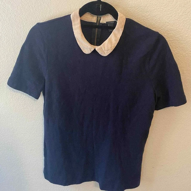 J Crew Cotton/Silk Peter Pan Collar Top Size S J Crew Cotton/Silk Peter Pan Collar Top Size S
