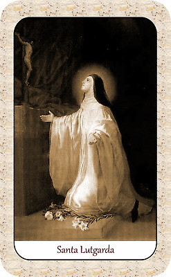 SANTINO HOLY CARD SANTA LUTGARDA RELIGIOSA 