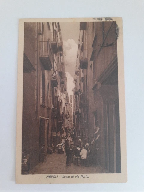 Napoli Vicolo di Via Porto Animata 1914 FP VG