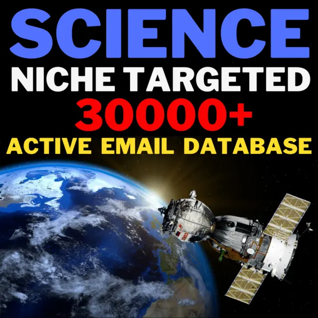 Science Niche Targeted Leads, B2C, B2B Active Email Only Database -Fast Delivery