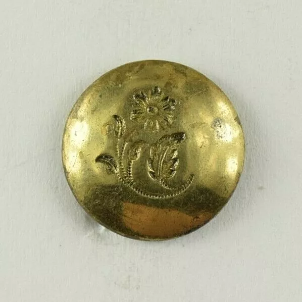 1820-30s Golden Age 1-Piece Flower and Leaves Design Button E3DT