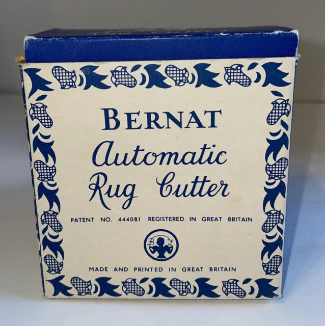 Cortador automático de alfombras vintage Bernat con instrucciones Gran Bretaña 444081