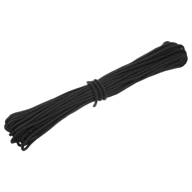 20m (65ft) 1/4" (6mm) Polypropylen Seil, Diamantgeflochtenes Polyseil, Schwarz