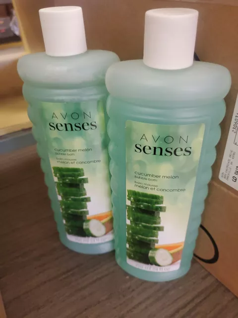 Avon Senses PEPINO MELÓN Baño de Burbujas 24 oz Totalmente Nuevo BOTELLA GRANDE Lote de 2