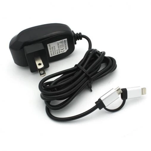 HOME CHARGER 2A WALL POWER ADAPTER 6FT CABLE AC PLUG 2-IN-1 for PHONES & TABLETS