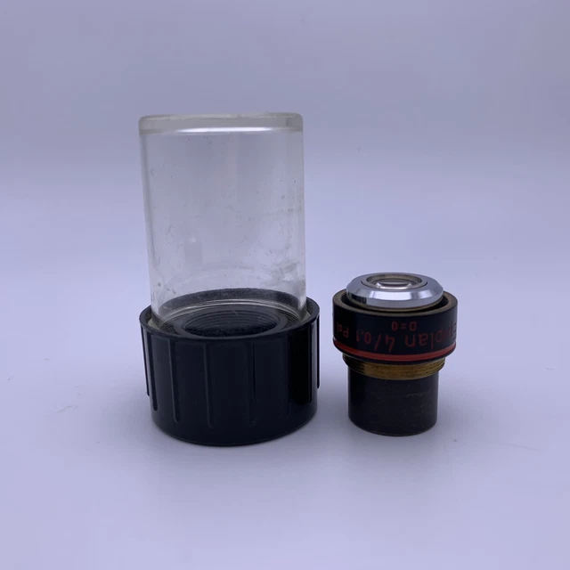 Carl Zeiss Epiplan 4/0.1 Pol Microscope Objective D=0 West Germany Carl Zeiss Epiplan 4/0.1 Pol Microscope Objective D=0 West Germany