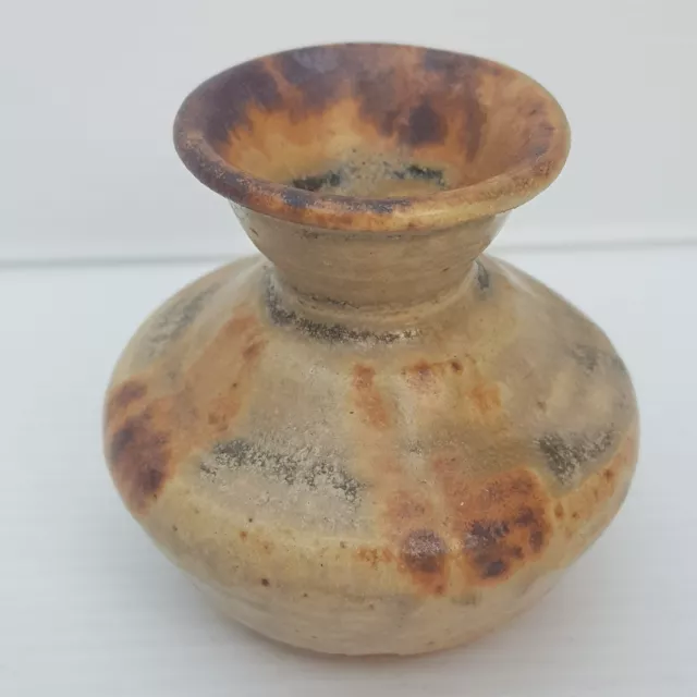 Small pottery vase vintage 5cm high bud stunning glaze