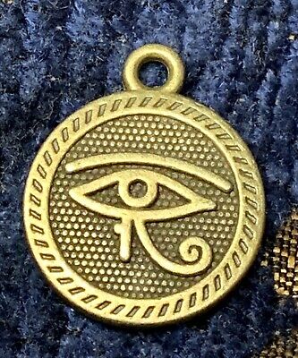 Sun God Eye Egyptian Hieroglyphs Egypt Horus Pyramid Eye of RA Charm Pendant