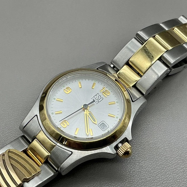 ESQ SWISS WOMENS Watch Silver Dial Two Tone Stainless Date  display picture 3