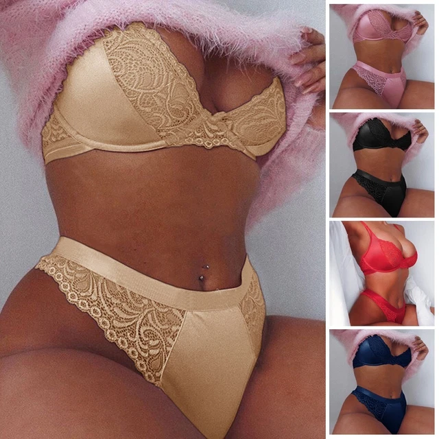 Ensemble exquis soutien-gorge push-up sous-vêtements en dentelle pour femmes é