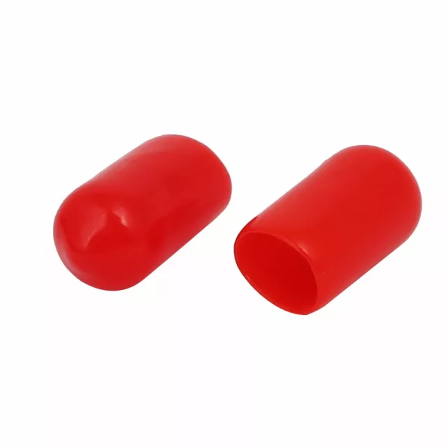 8mm Inner Dia Rubber Insulated End Cap Screw Thread Protector Cover Red 100pcs 2