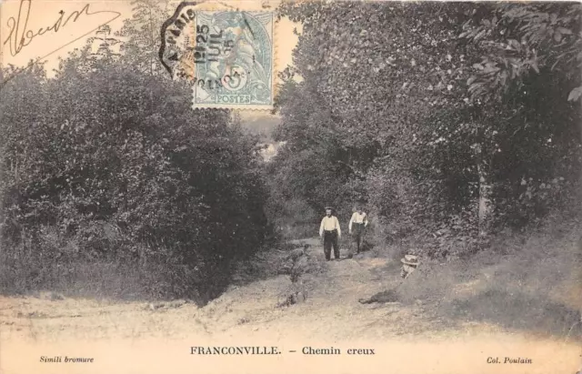 Cpa 95 Franconville Chemin Creux
