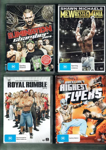 #CC.    #5.  LOT OF FOUR (4)  WRESTLING  DVDs,  8  DISCS