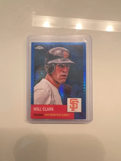 2022 Topps Chrome Platinum Anniversary Will Clark #294 Blue Prism Refractor