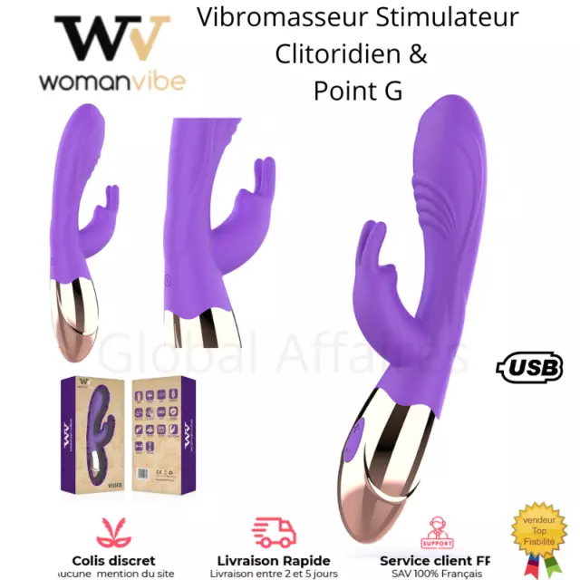 3 EN 1 Rabbit Vibromasseurs Feminin Clitoridien Vibromasseur Point G Sex  Gode femme 7 Modes de Vibration 7 Modes de Pulsation