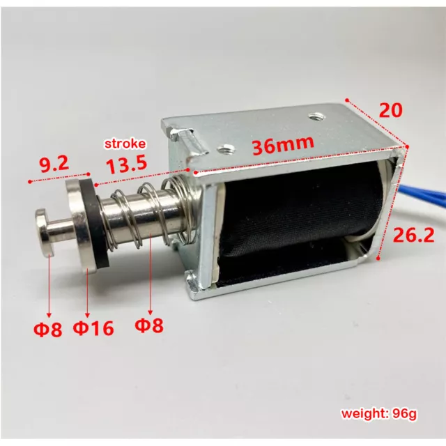 Mini Electromagnet Frame Through type Push-Pull type 0837L DC 12V 13.5MM Stroke