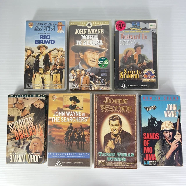 JOHN WAYNE LOT Of 7 Classic Western Movie Video Vhs Tape Bulk Bundle