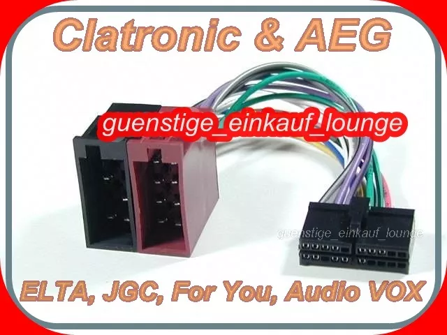 Auto-Radio Adapter Kabel Passend für Clatronic AEG DIN ISO Kabelbaum KFZ Stecker