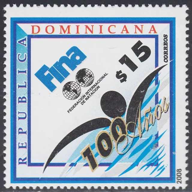 Rep.Dominican 1564 2008 100º of The Federation International Of Swimming MNH