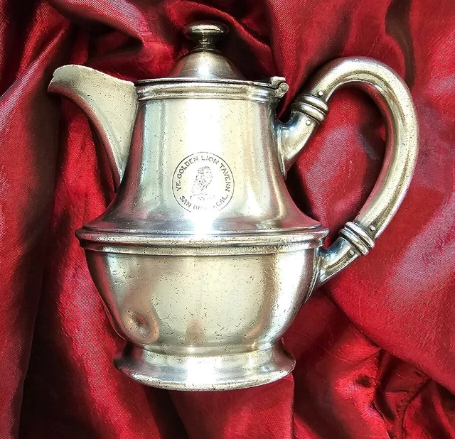 Ye Golden Lion Tavern San Diego CA Silver 8oz Teapot By Gorham Circa 1924