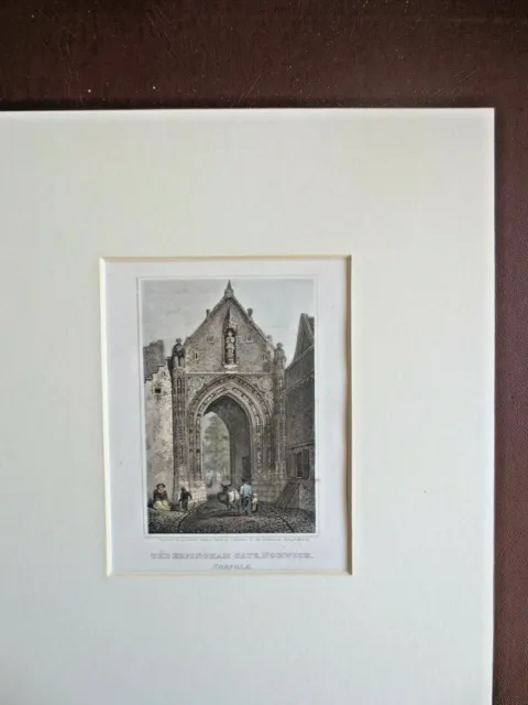 Norfolk Print Engraving ERPINGHAM GATE NORWICH Cathedral T Higham DRAWING 1818