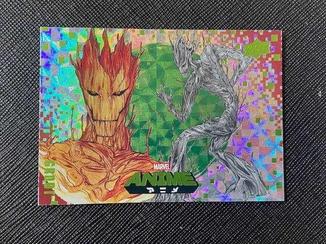 2020 UD Marvel Anime Peach Momoko Groot Hyper Mosaic Foil Parallel Card