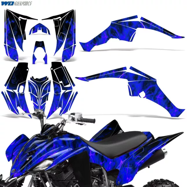 Graphics kit Sticker Decal Wrap for Yamaha Raptor 350 Blue Flames