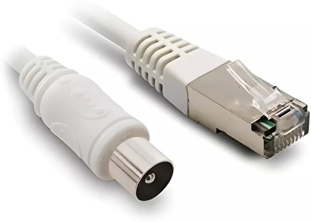 Câble TV Coaxial mâle pour prise murale RJ45 mâle Connecteur blindé et prise TV