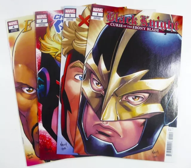Marvel BLACK KNIGHT #1 + X-Corp + Children of Atom NAUCK HEADSHOT Lot NM (9.4)