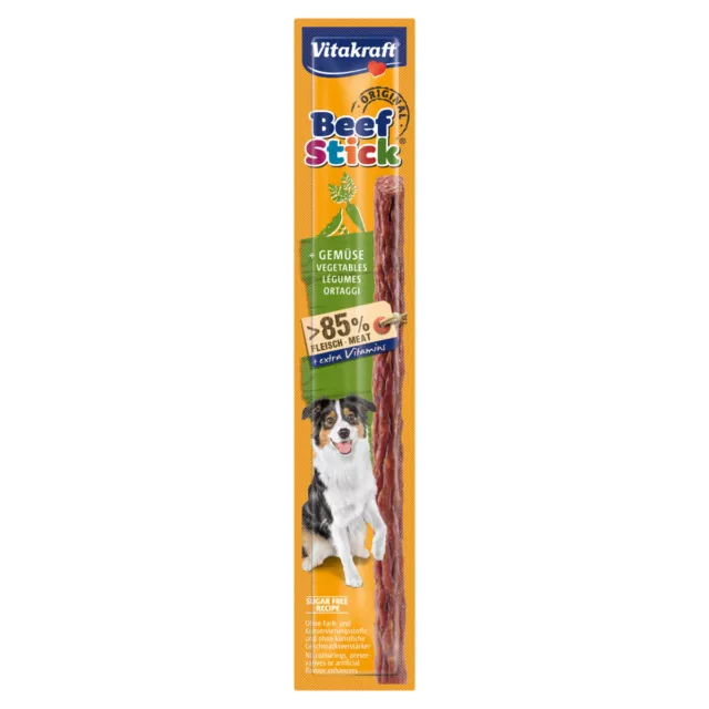 Vitakraft Boeuf Bâton Original Légumes - 1 Pièce, Friandise pour Chien, Neuf