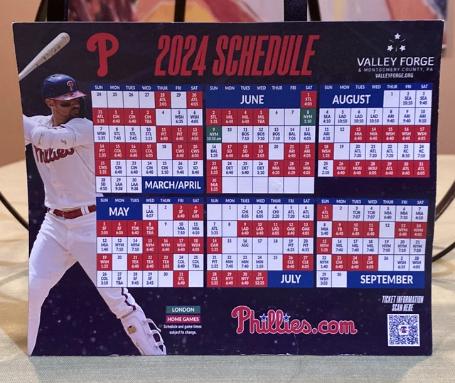 PHILADELPHIA PHILLIES 2024 Schedule Nick Castellanos 9/24/23 SGA