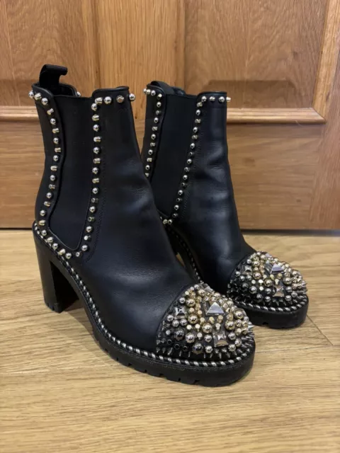 Christian louboutin chasse deals a clou leather boot