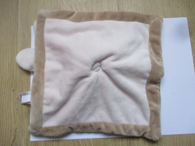 doudou plat carré lapin nicotoy simba écru rose marron brun beige 2