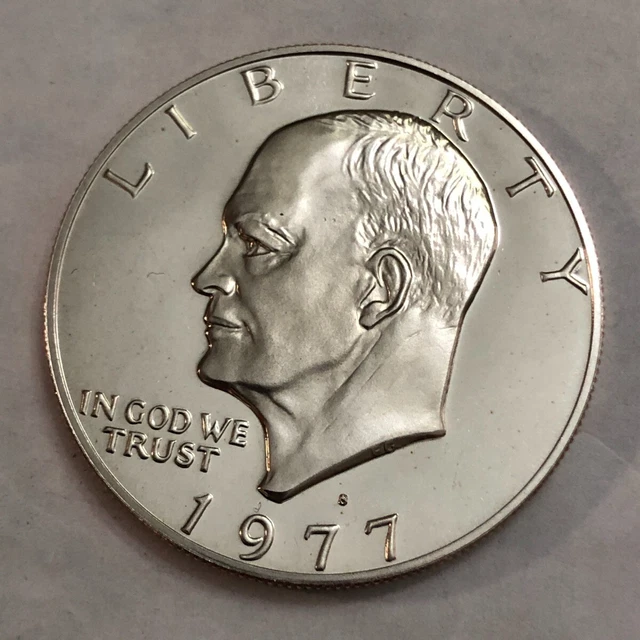 1977-S clad PROOF Eisenhower IKE dollar. (you get exact coin shown) #1