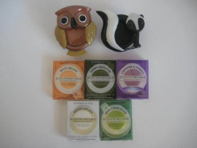 Scentportable Lot 7 Refills 2 Clips Peach Merry Mint Colada Lavender Vanilla