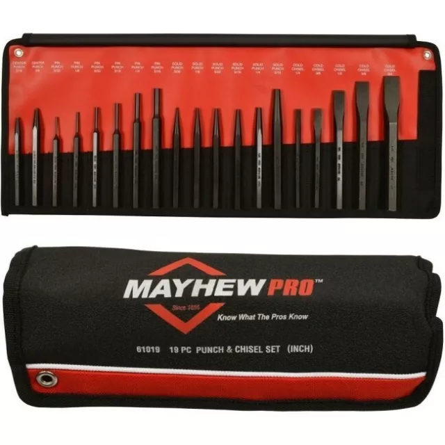 Mayhew Pro 19 Piece Punch and Chisel Set Made in the USA