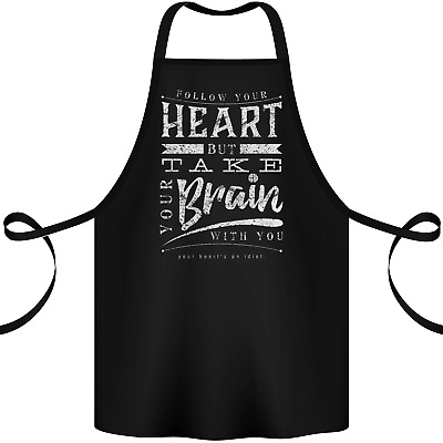 Take Your Heart With You Slogan Cotton Apron 100% Organic