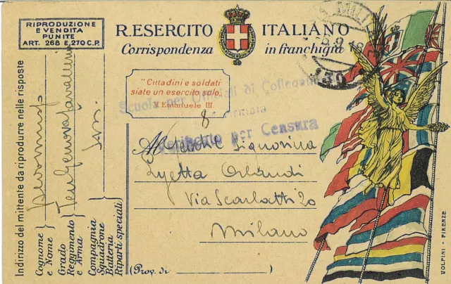 Franchigia Regio Esercito. P. M. 130. Scuola Ufficiali di Collegamento. 6.9.1918