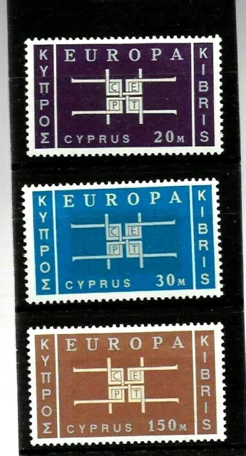 Q.E.II 1963 MINT LIGHTLY HINGED SET OF 3 CYPRUS EUROPA CAT.£20+ ONLY 99p